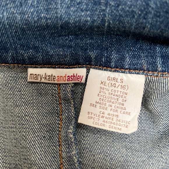 Mary Kate and Ashley Vintage Embroidered Denim Jean Jacket for girls XL 14-16 - Picture 9 of 10